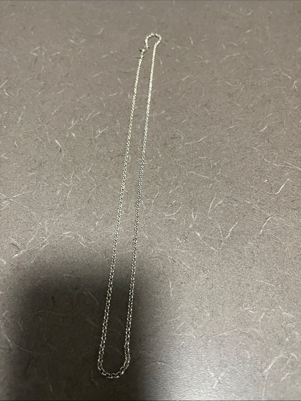 1928 marked Silver tone Twisted Rope Chain Necklace 12-14” clasped